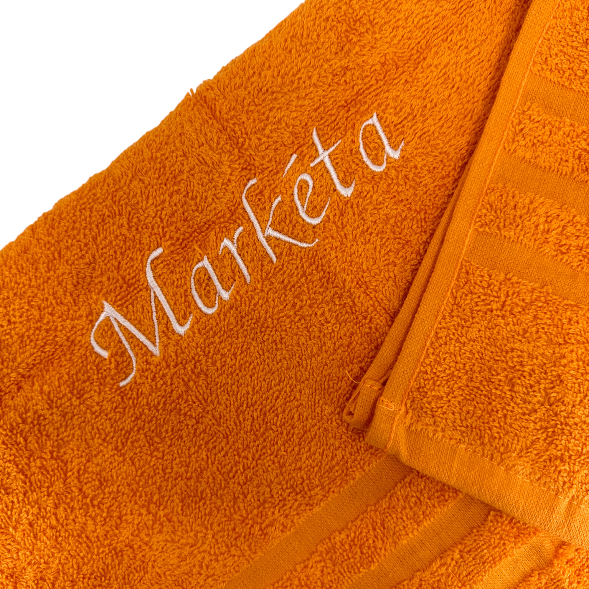 Oranžový ručník s vlastním textem